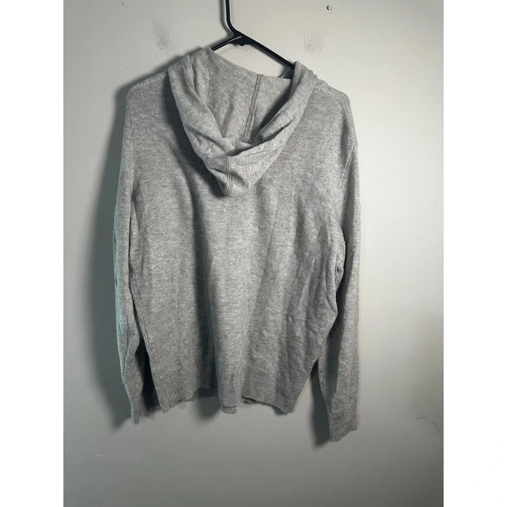 J.Crew‎ Mens Extra Soft Wool Blend Sweater Hoodie Heather Grey Medium Pullover